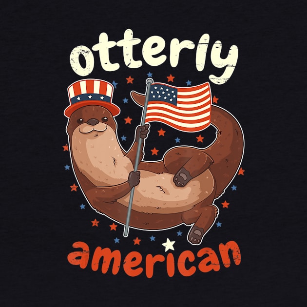 Patriotic Otterly American Flag 4th of July Otter Uncle Sam by crowominousnigerian 